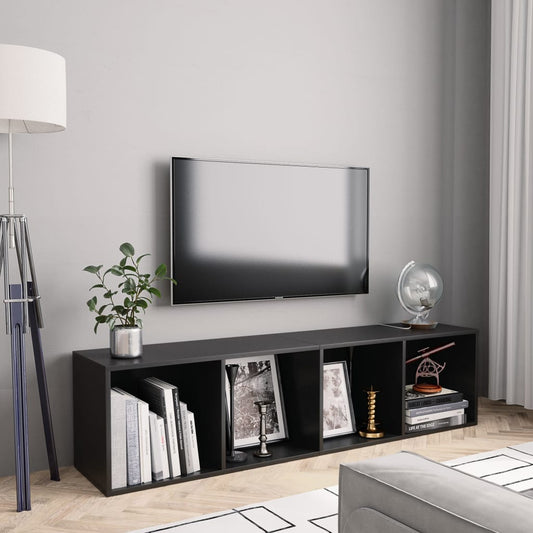 Boekenkast/tv-meubel 143x30x36 cm zwart