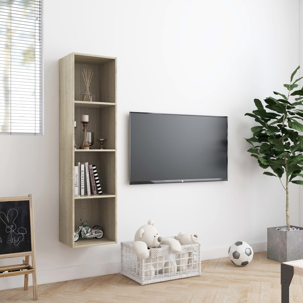 Boekenkast/tv-meubel 143x30x36 cm sonoma eikenkleurig
