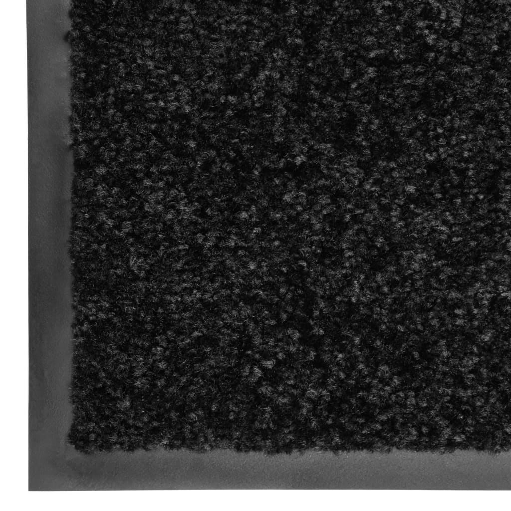 Deurmat wasbaar 60x90 cm zwart
