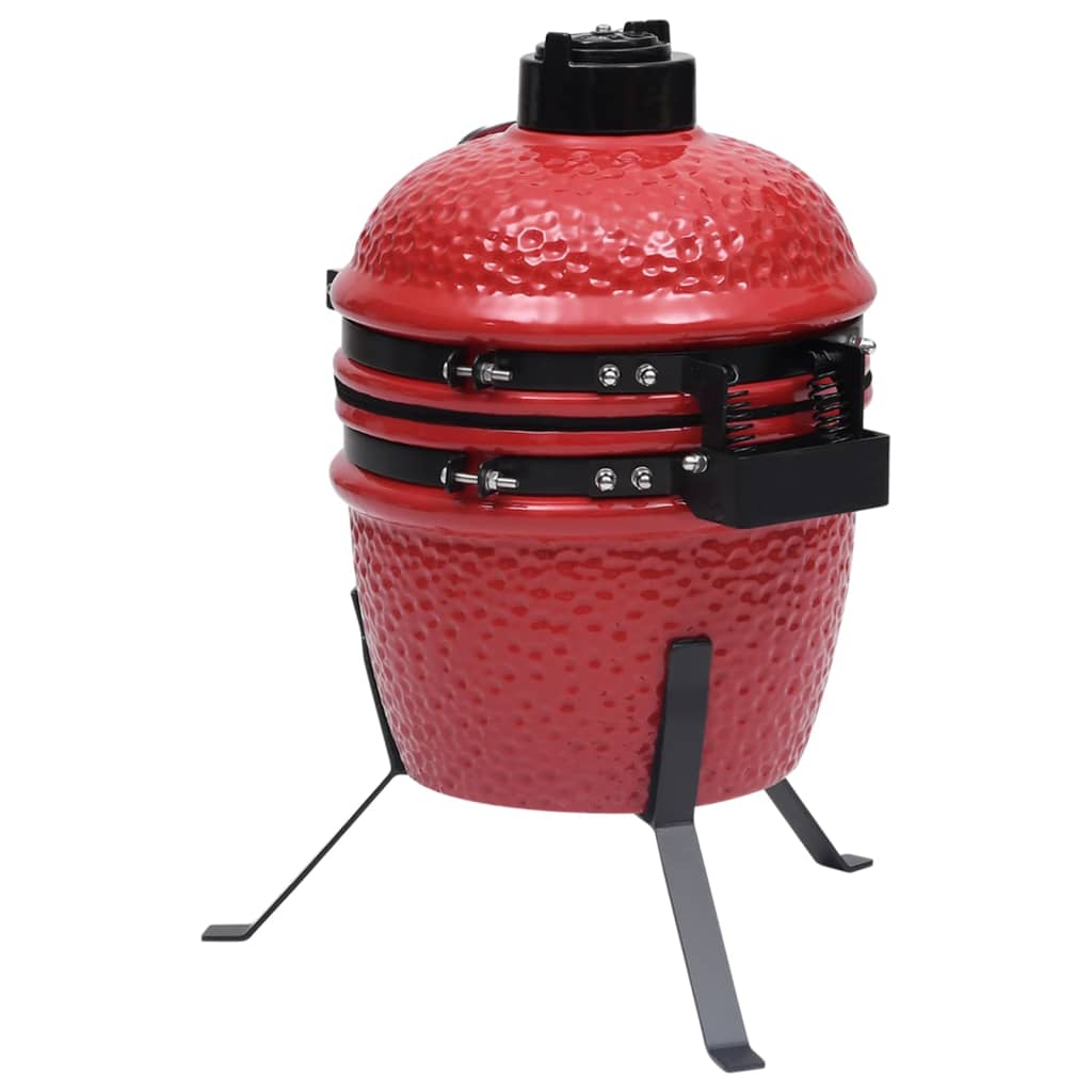 Kamado barbecue 2-in-1 56 cm keramiek rood