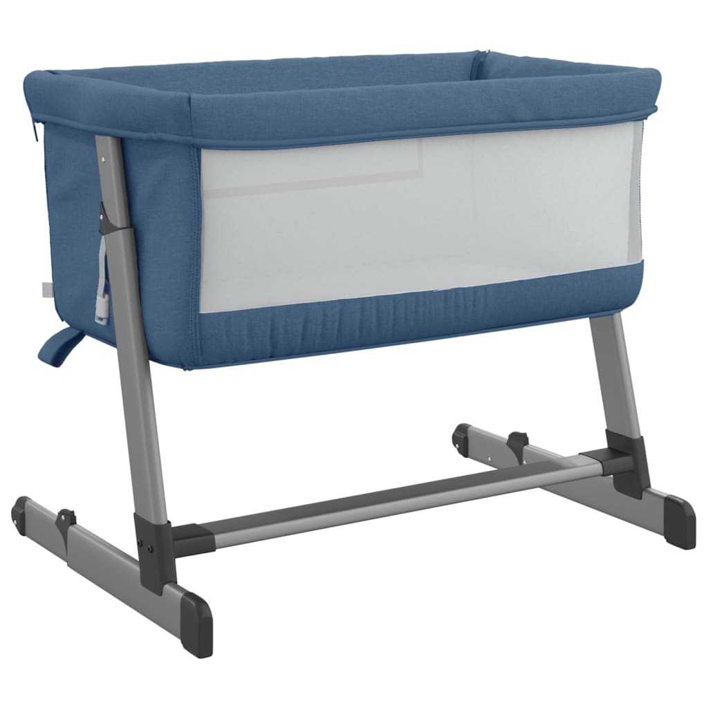 Babybox met matras linnen marineblauw