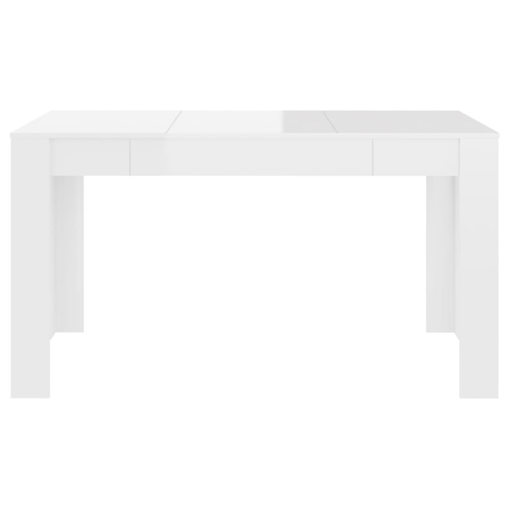 Eettafel 140x74,5x76 cm spaanplaat hoogglans wit