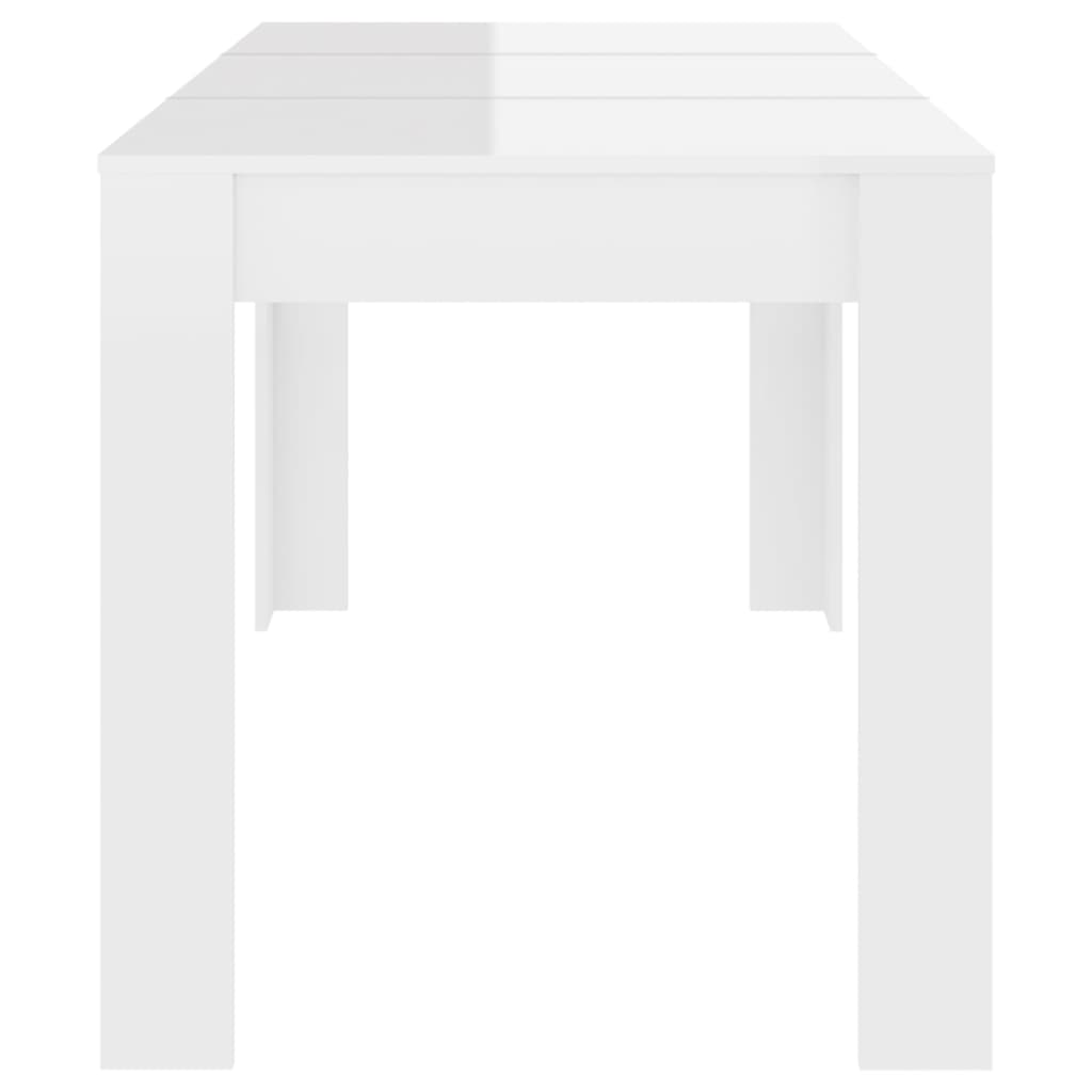 Eettafel 140x74,5x76 cm spaanplaat hoogglans wit