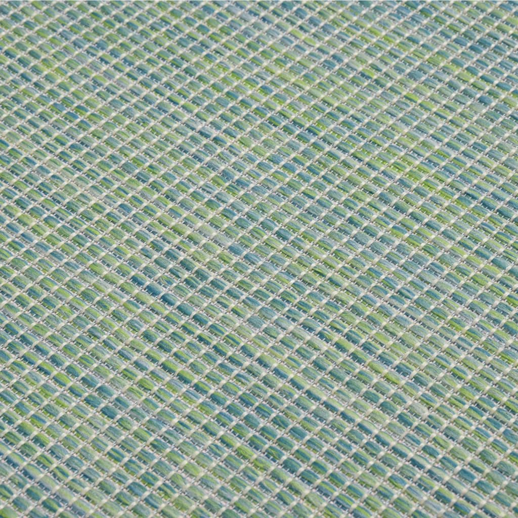 Buitenkleed platgeweven 80x150 cm turquoise