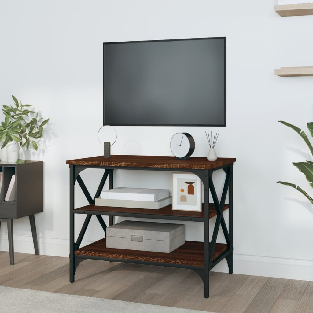 Tv-meubel 60x40x50 cm bewerkt hout bruin eikenkleur