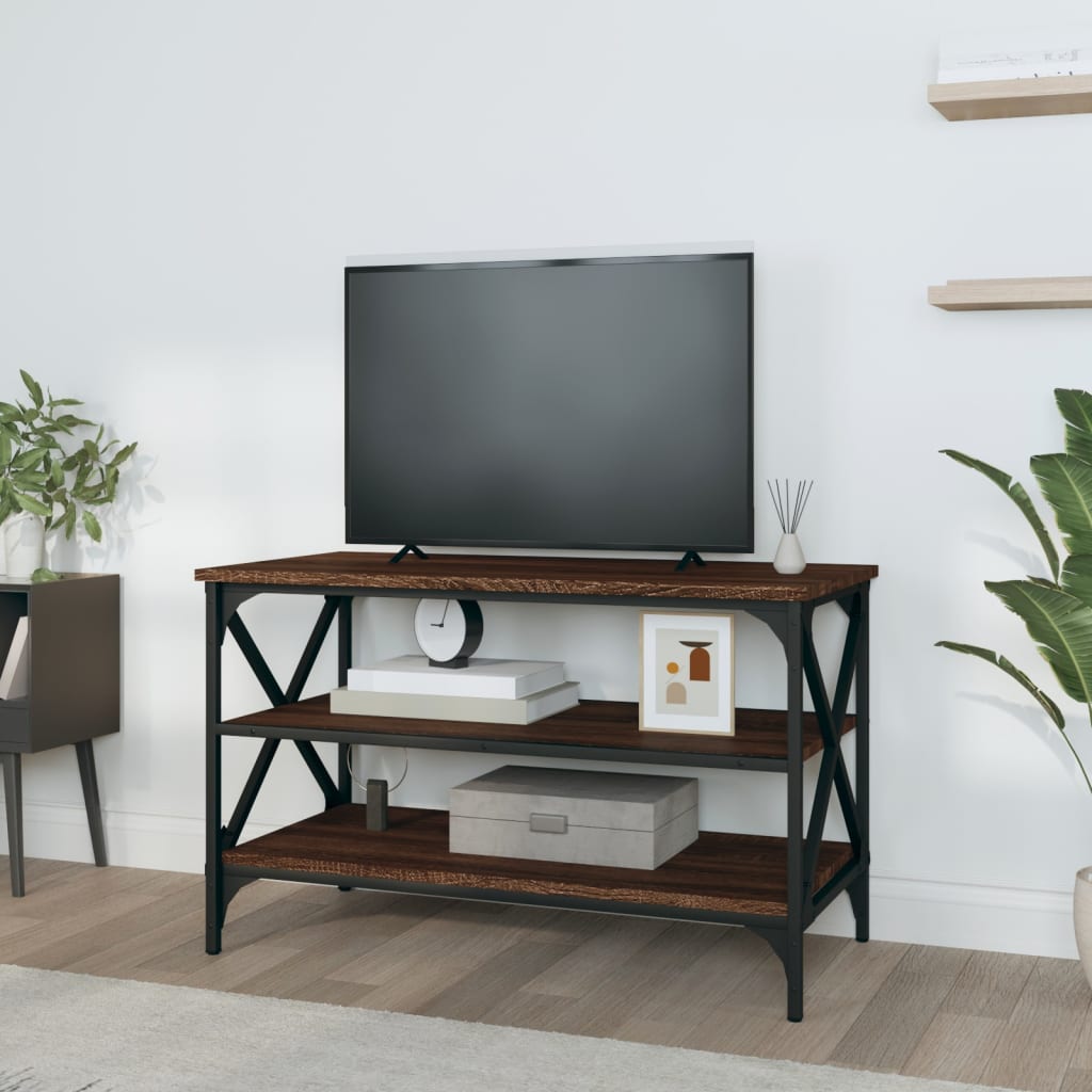 Tv-meubel 80x40x50 cm bewerkt hout bruin eikenkleur