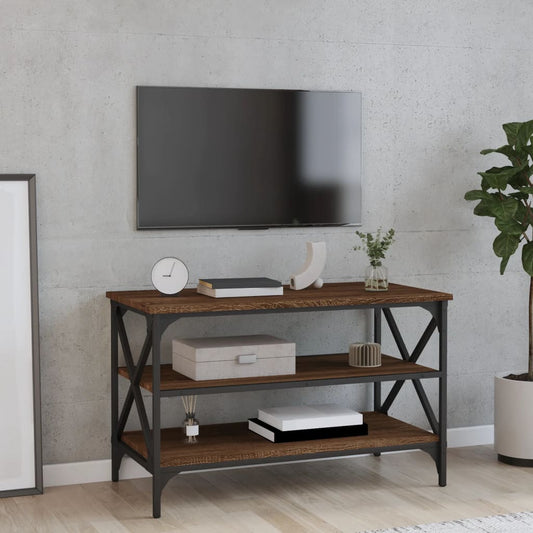 Tv-meubel 80x40x50 cm bewerkt hout bruin eikenkleur