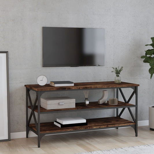 Tv-meubel 100x40x50 cm bewerkt hout gerookt eikenkleurig