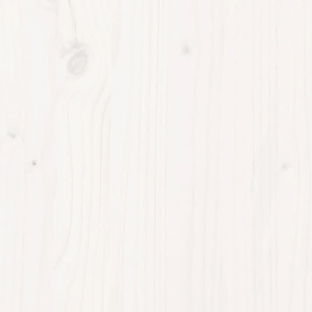 Kinderhoogslaper met glijbaan massief grenenhout wit 90x200 cm