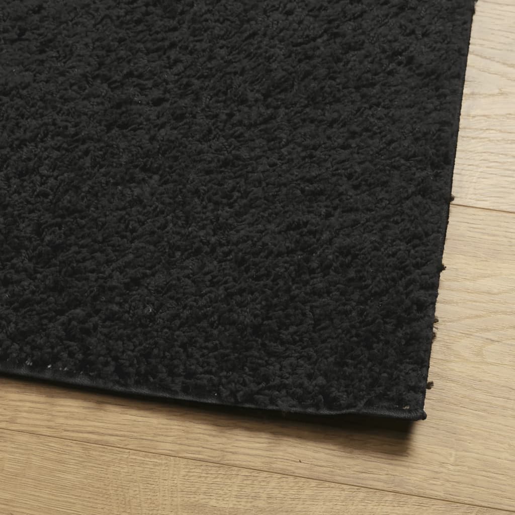 Vloerkleed PAMPLONA shaggy hoogpolig modern 100x200 cm zwart