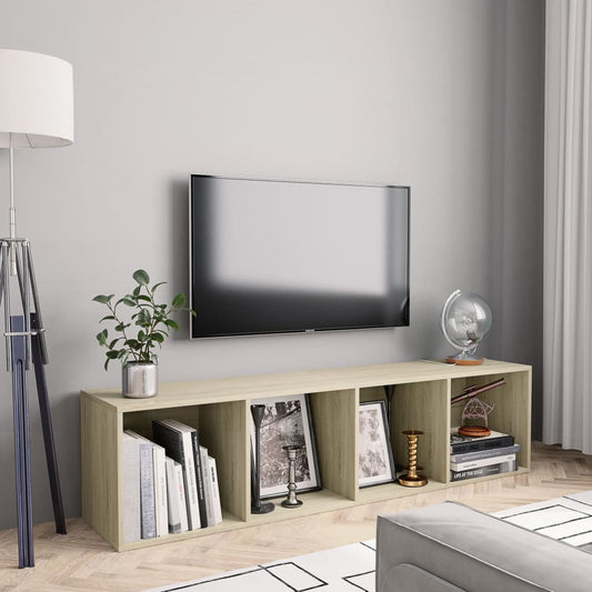 Bookcase/TV cabinet 143x30x36 cm sonoma oak-colored