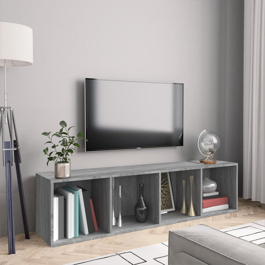 Boekenkast / tv-meubel 143x30x36 cm grijs sonoma eikenkleurig