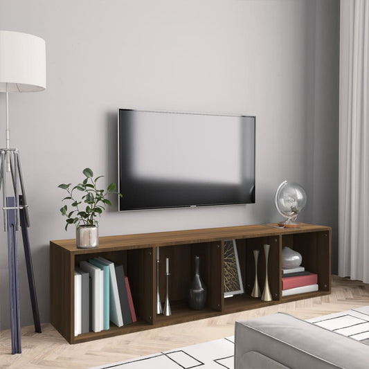 Boekenkast / tv-meubel 143x30x36 cm bruin eikenkleurig